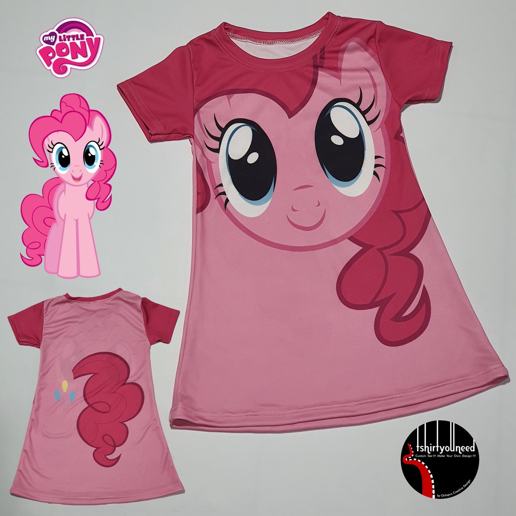 Baju FULLPRINT Dress Kostum Anak Dewasa My Little Pony Equestria Girls  Pinkie Pie Rainbow Dash Twilight Rarity Apple Jack Fluttershy
