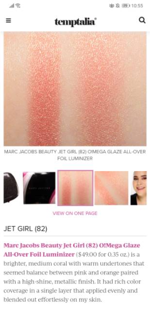 Outlets Marc Jacobs Omega Glaze Highlighter in Jet Girl