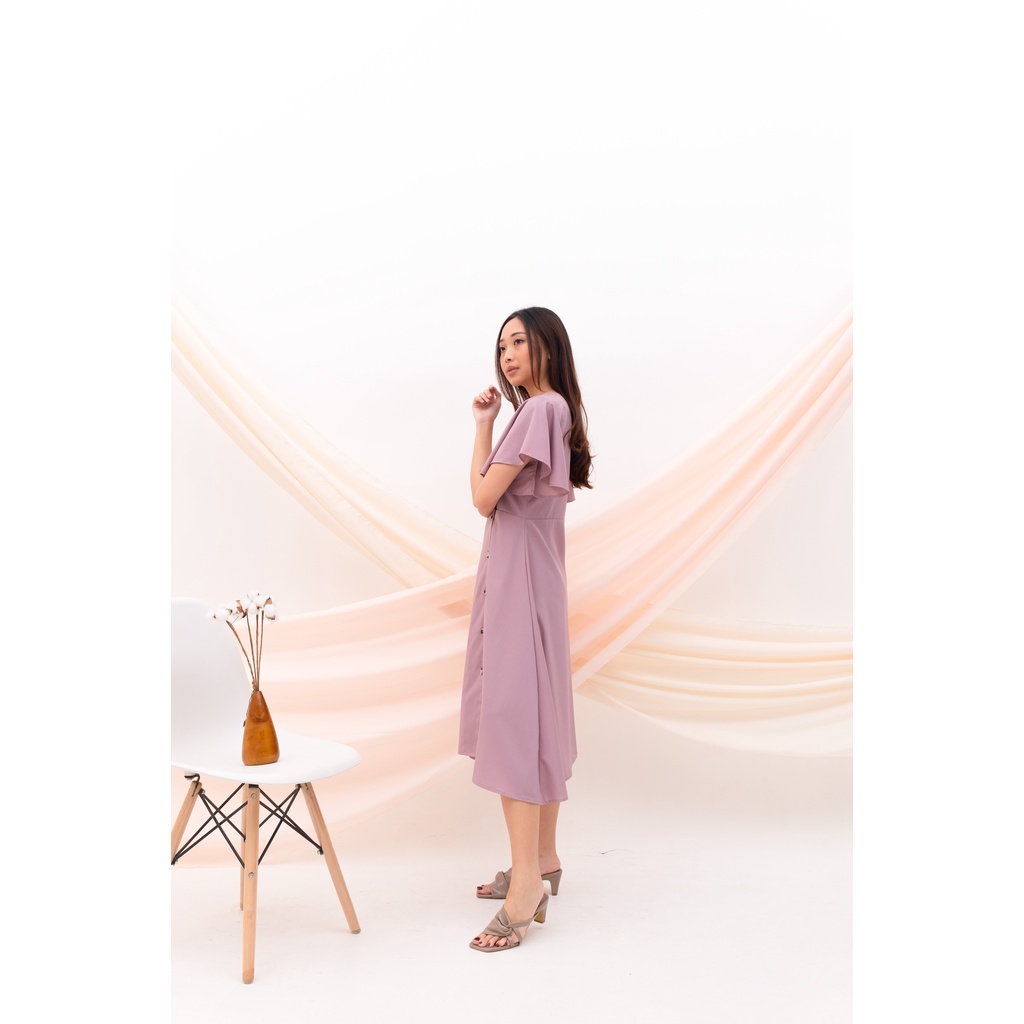 Jual CLARINI - Abigail Dress - Mauve | Shopee Indonesia