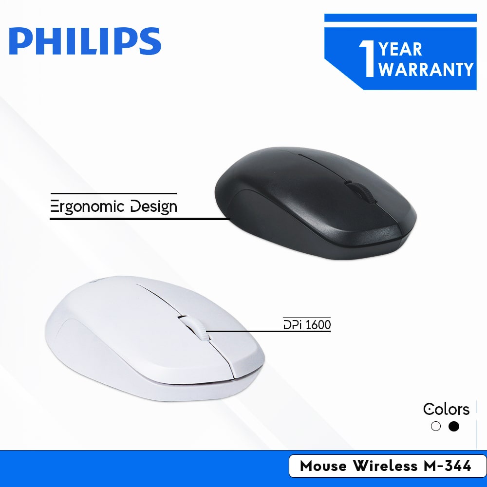 Philips M344 Wireless Mouse Black