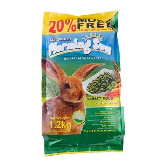 Jual Makanan kelinci MORNING SUN rabbit food carrot alfalfa