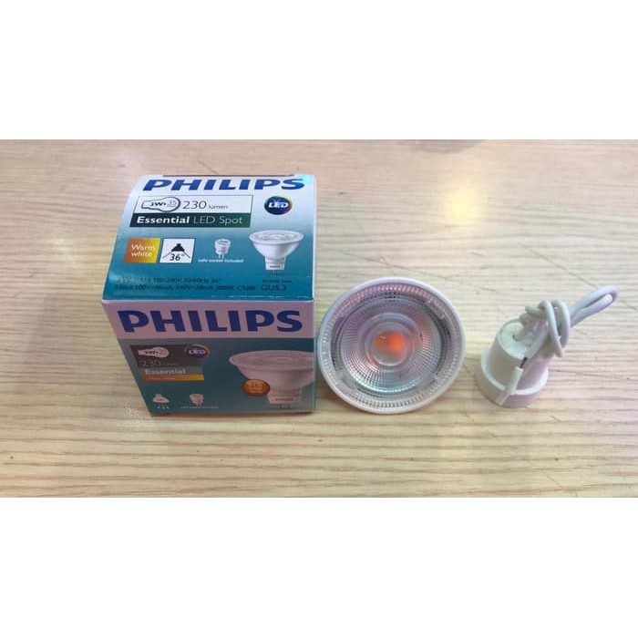 Jual Philips Essential Led Mr16 45w 36d 100 240v Shopee Indonesia