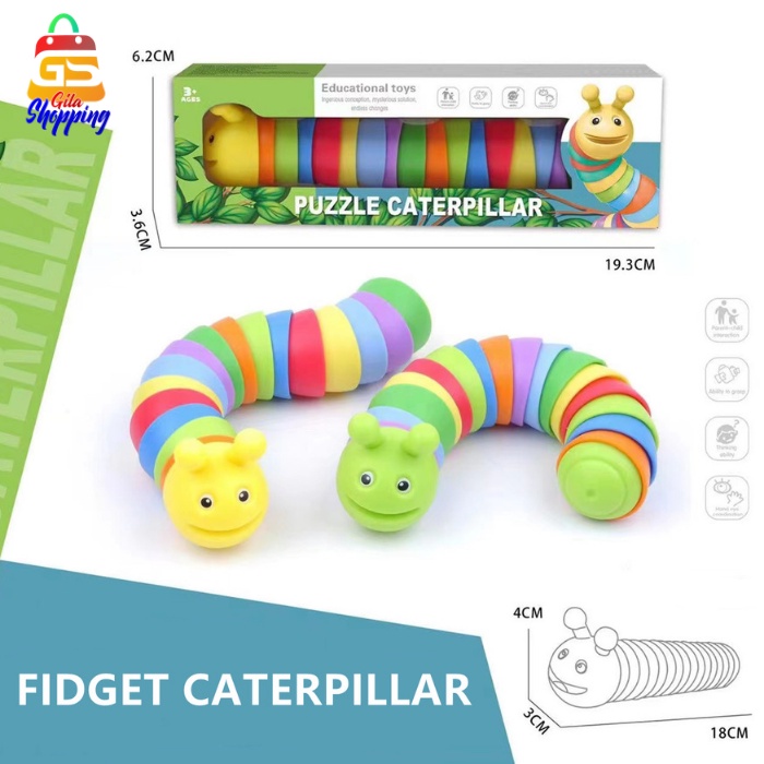 Jual Mainan Anak Fidget Caterpillar Mainan Edukasi Sensory Toys ...