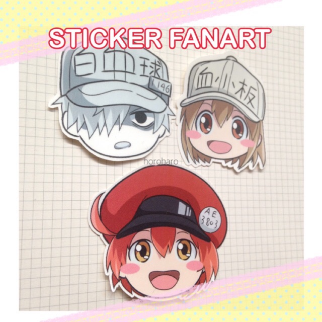 Stickers Cells at Work hataraku Saibo Anime Fanart 