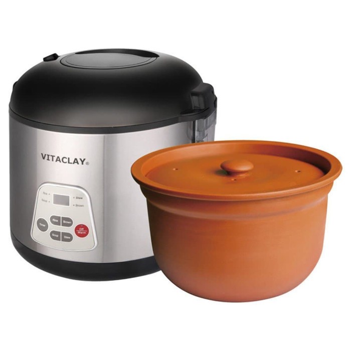 VitaClay VF-7900-3 Stainless Steel Chef Gourmet Rice Cooker N