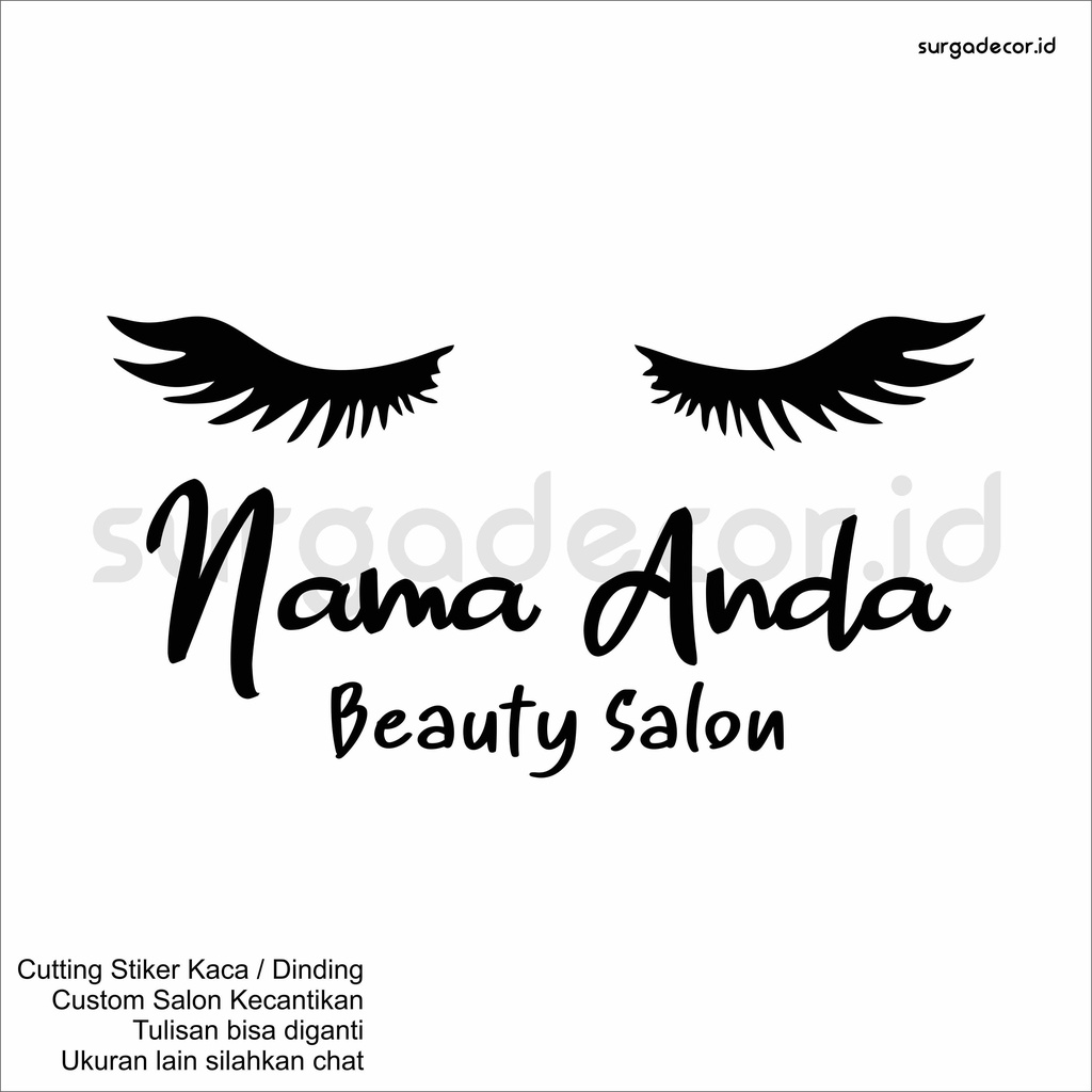 Jual WALL STICKER CUTTING STIKER KACA DINDING SALON KECANTIKAN CUSTOM