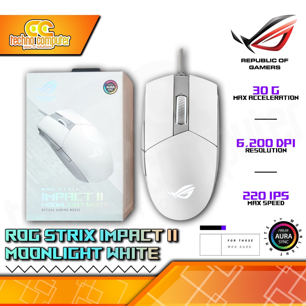 Jual Asus Rog Strix Impact Ii Moonlight White Wired Rgb Ambidextrous