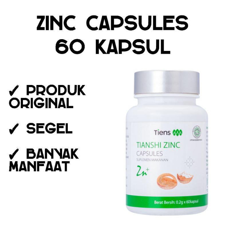 Jual (ORI TIENS) Zinc Capsules isi 60 kapsul Nutrisi anak Penggemuk Badan Shopee Indonesia