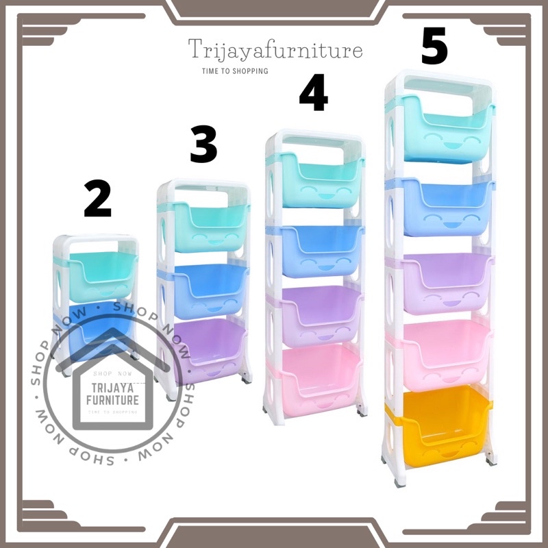 Jual Rak Roda Club / Hapy Kids Rack Susun 3/4/5 / Rak Plastik Serbaguna ...
