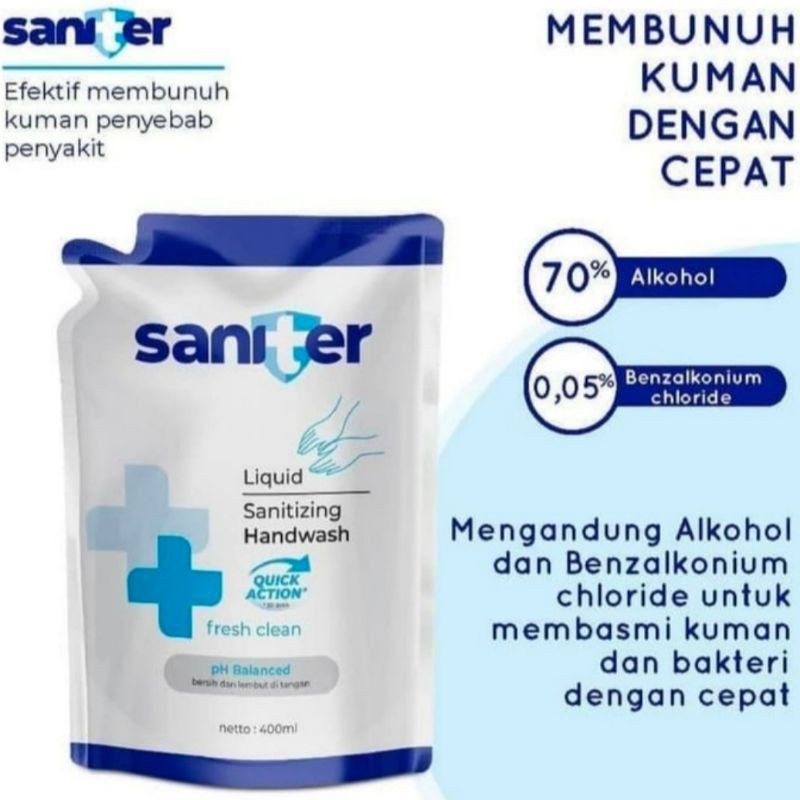 Jual SANITER HAND WASH REFFIL 400 ML(SABUN CUCI TANGAN) | Shopee Indonesia