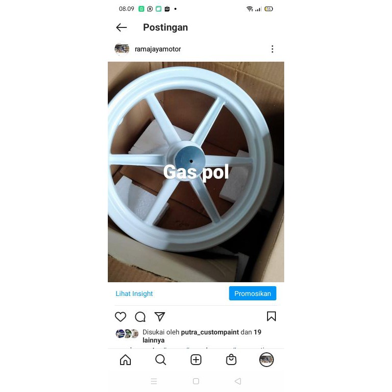 Jual velg racing nmax aerox pcx vrossi warna gold dan putih | Shopee