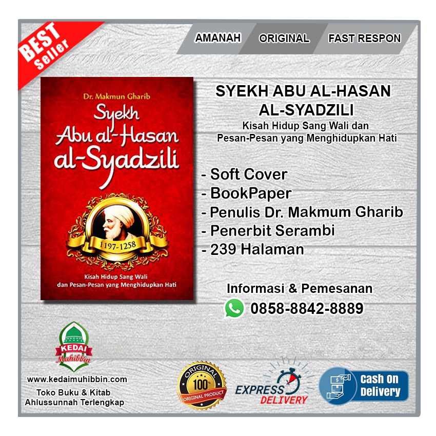 Jual Syekh Abu Al Hasan Al Syadzili Kisah Hidup Sang Wali Agung 100 Original Penerbit 9801