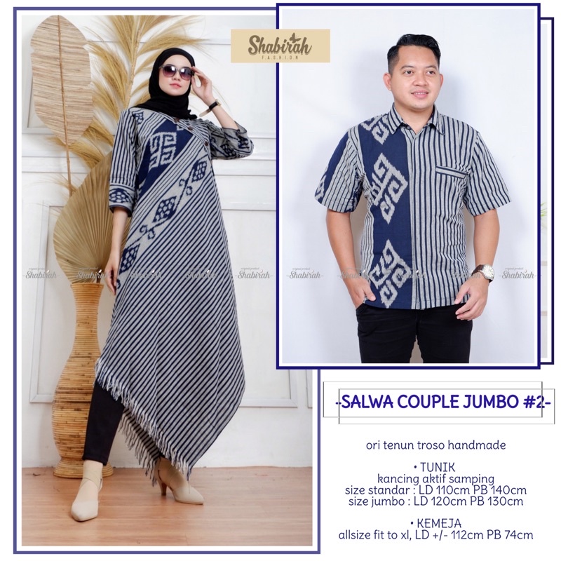 Jual Termurah Cod Salwa Long Tunik Couple Tenun Troso Terlaris