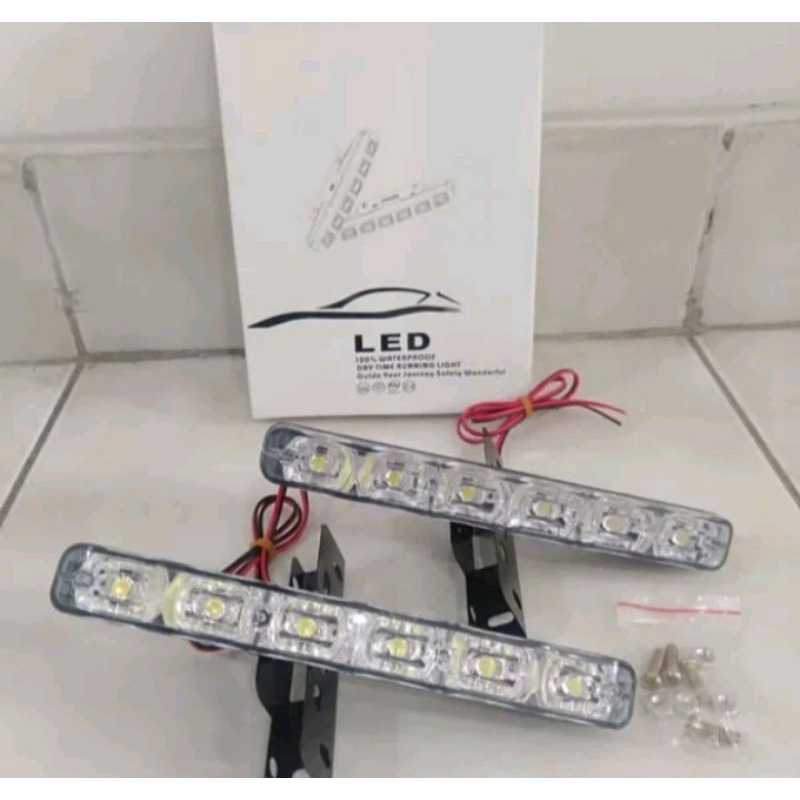 Jual Lampu Led Drl Bemper Grill Mobil 6 Mata | Shopee Indonesia