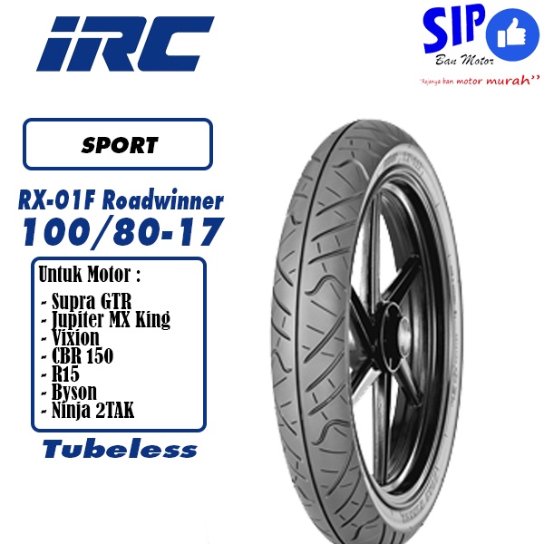 Jual Ban motor bebek tubeless IRC RX-01 100 80 17 Road Winner RX 01 ...