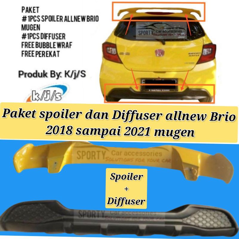 Jual Spoiler Allnew Brio Mugen Dan Diffuser Bahan Duraflex