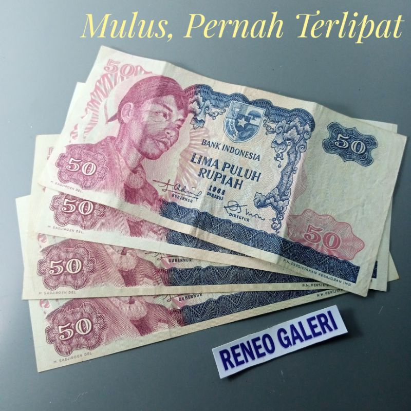 Jual VF+ Asli Rp 50 Rupiah Sudirman Tahun 1968 seri Jendral Soedirman