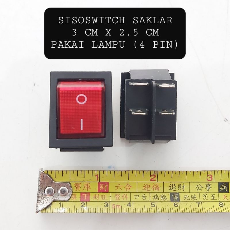 Jual Saklar Power Besar Kotak Lampu Cm X Cm Pin Rocker Switch