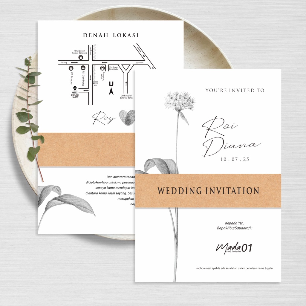 Jual UNDANGAN PERNIKAHAN SABUK RUSTIC - CETAK UNDANGAN NIKAH CUSTOM ...