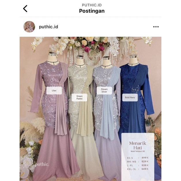 Jual PUTHIC GAUN MENARIK HATI DAN SAYYIDA PRELOVED | Shopee Indonesia