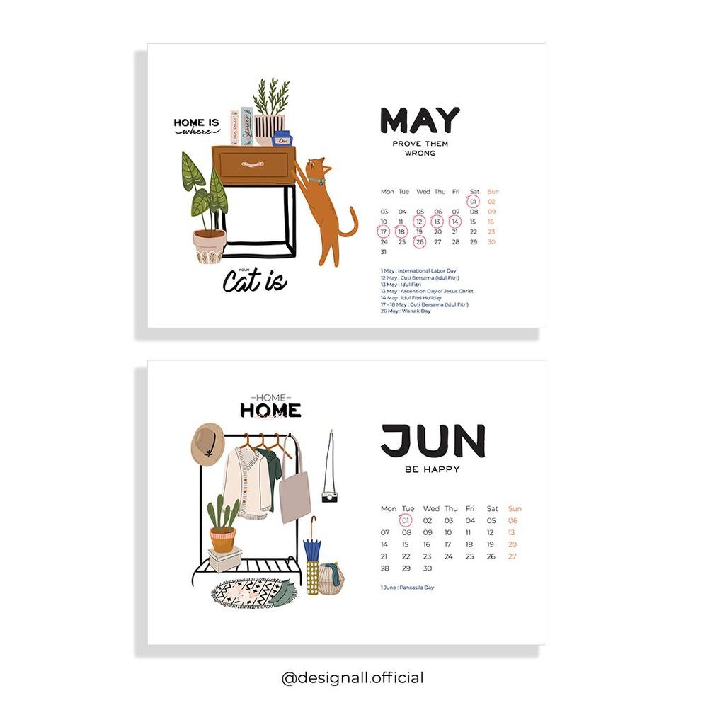 Jual W..Kalender Meja / Kalender Duduk Aesthetic Tahun 2021 Spiral KM.G ...
