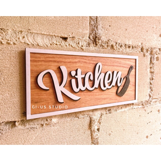 Jual Tulisan kitchen / huruf kayu timbul 3D / huruf kayu custom / huruf ...