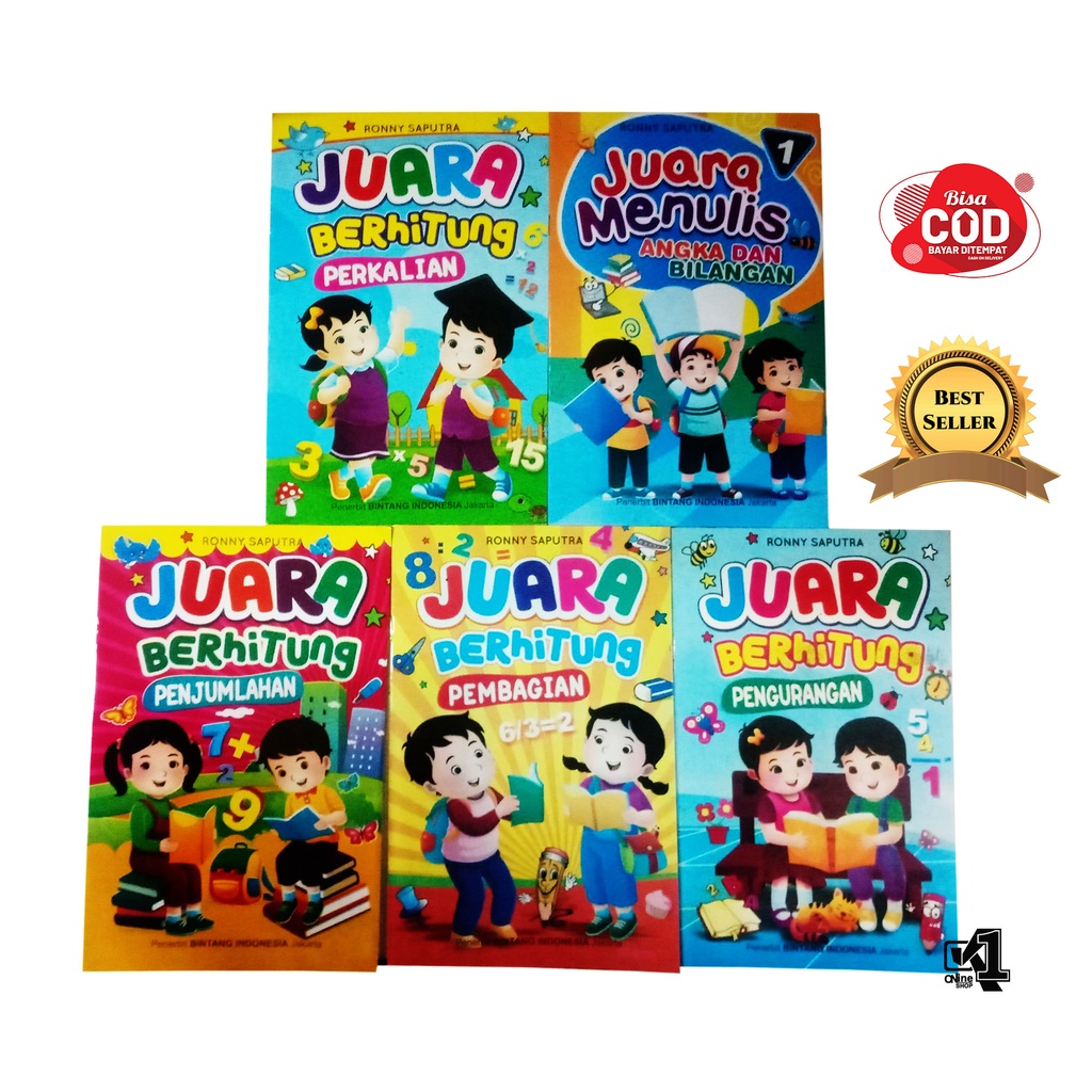 Jual Paket 5 Pcs Buku Juara Menulis Dan Berhitung Untuk Anak PAUD TK ...