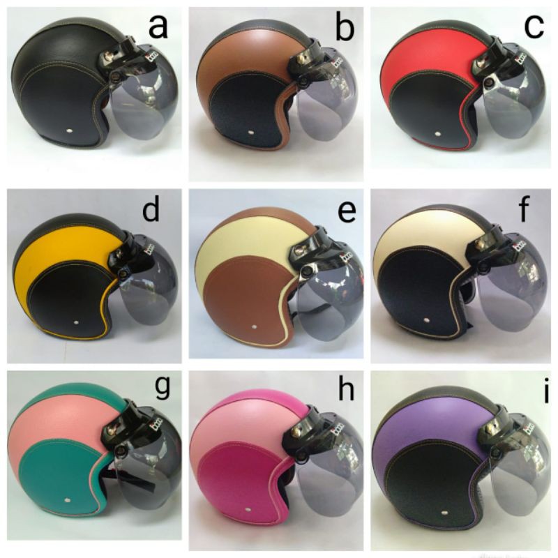 Jual FREE ONGKIR Helm Kulit Helm Bogo Retro Kulit Klasik Helm