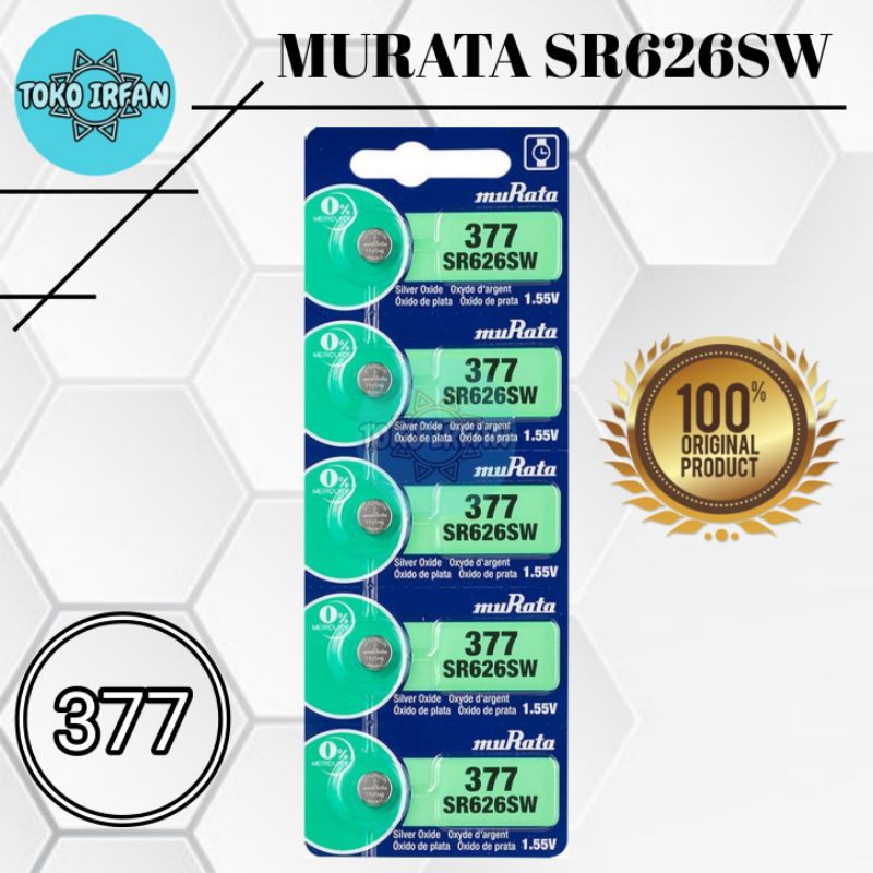 Jual Baterai Murata Sr626sw 377 Silver Oxide Battery 1 55v Baterai Jam