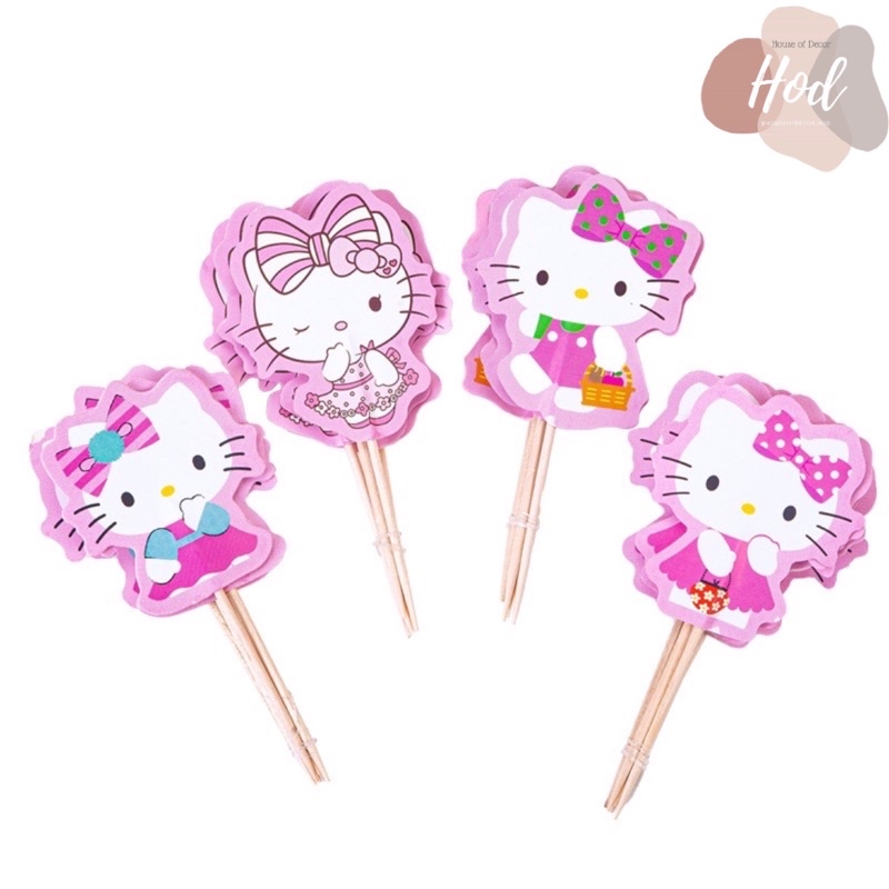 Jual Topper Tusuk Cupcake Kartun Insert Minion Doraemon Hello Kitty