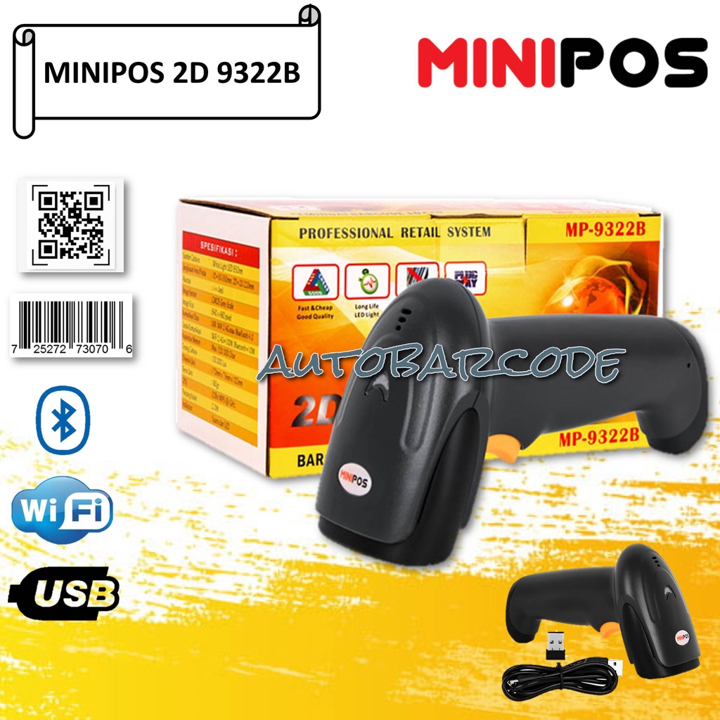 Jual Barcode Scanner D Minipos Mp Bluetooth Wifi Usb Shopee