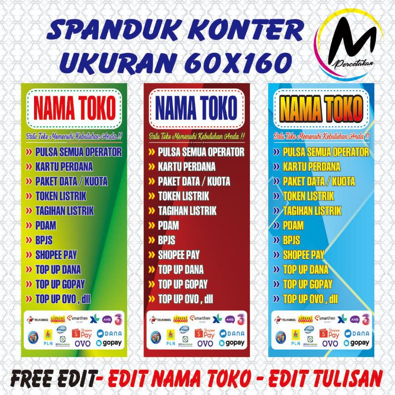 Jual Cetak Banner Konter Spanduk Cellular - Ukuran 60x160 Cm | Shopee ...