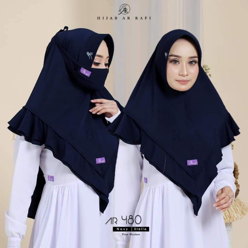 Jual Hijab Ar-raffi stella AR 480 (FREE MASKER) | Shopee Indonesia