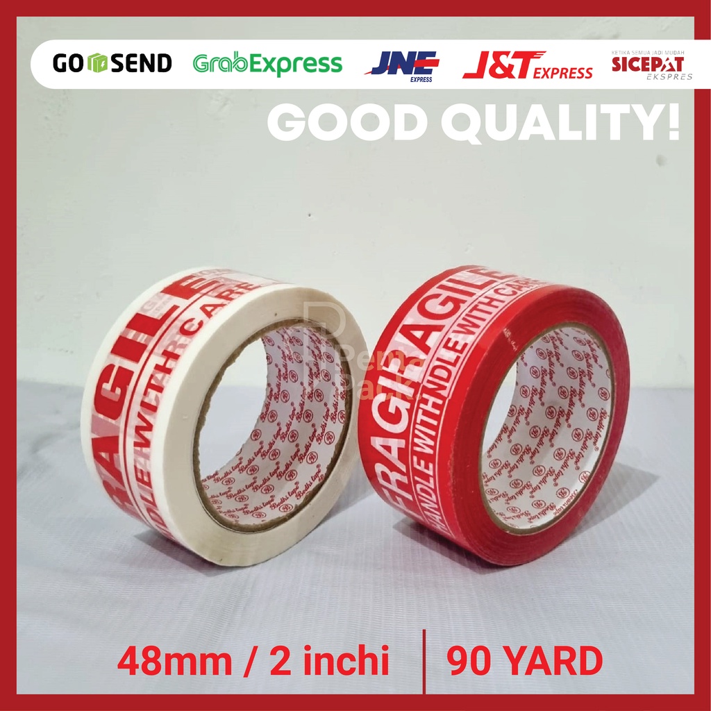 Jual Lakban Fragile / Jangan Dibanting (48 mm / 2 inchi X 90 yard ...