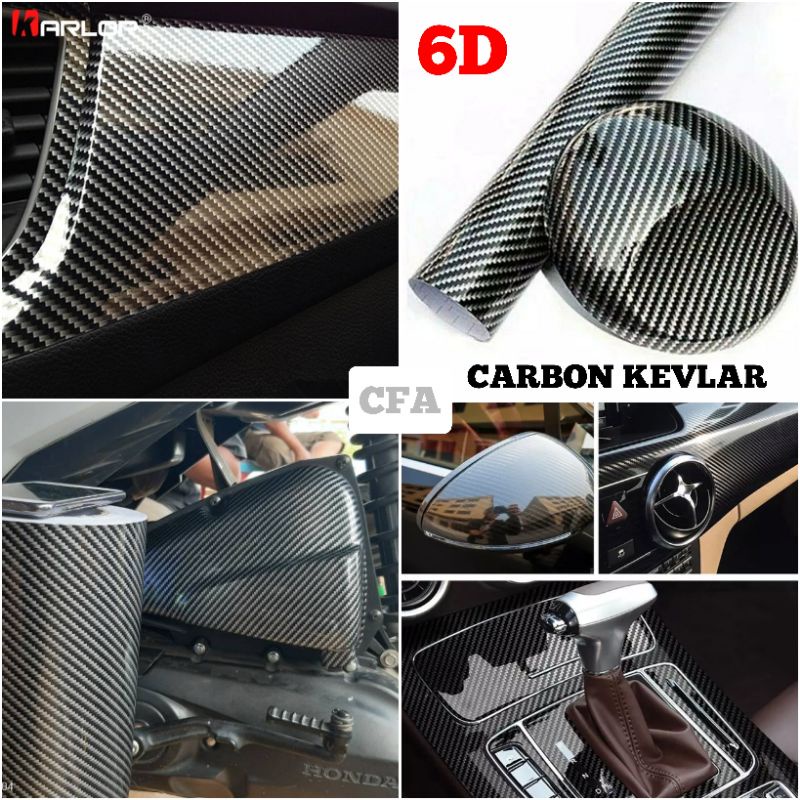 Jual Sticker Skotlet Carbon Kevlar Silver Gold Premium Berperekat Untuk