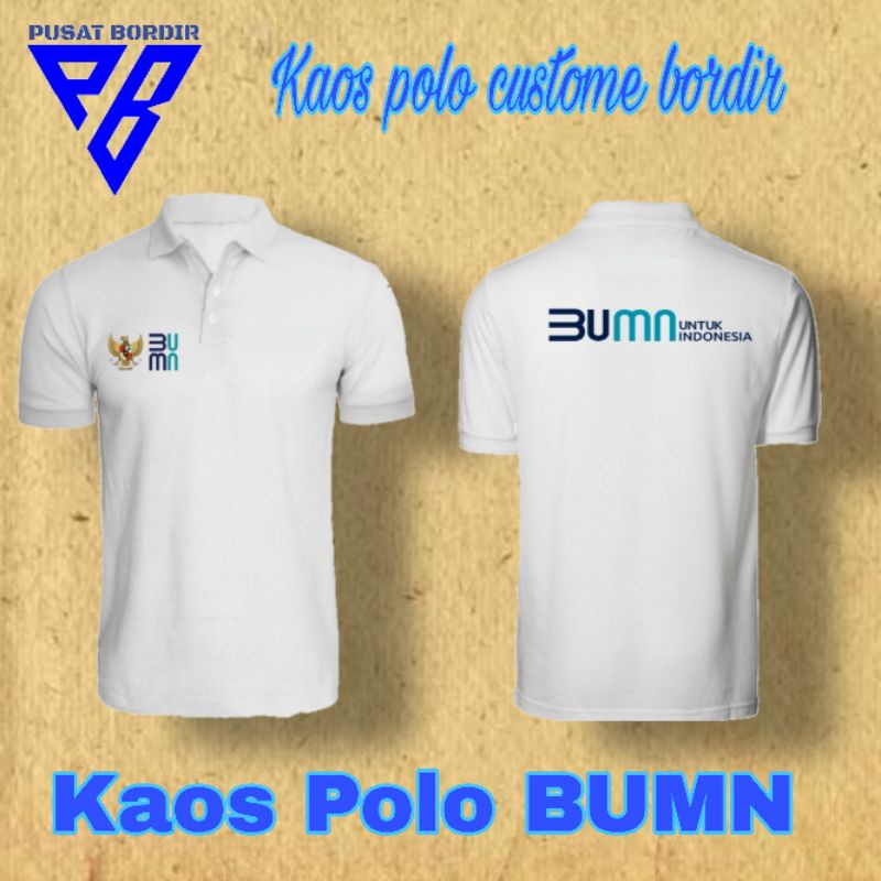 Jual Polo Shirt Bordir Bumn Tshirt Polo Bumn Full Bordir Kaos Polo Bumn Bordir Shopee Indonesia