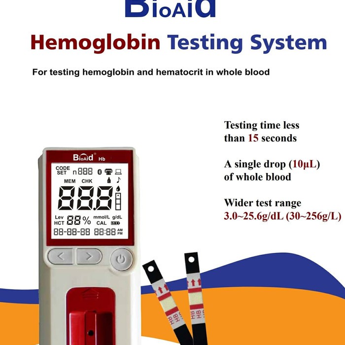 Jual Alat Test / Cek HB Hemoglobin Darah Bioaid HB Meter System ...