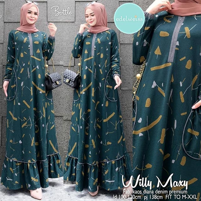 Jual Gamis Jumbo Rumbai Murah/willy/Dress Terbaru/Baju Diana Denim/Baju ...