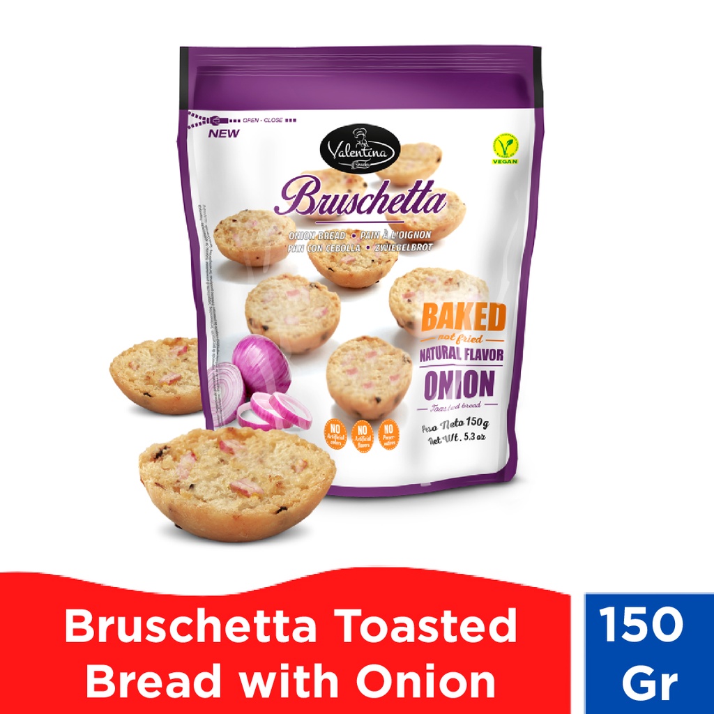 Jual Valentina Bruschetta Toasted Bread With Onion 150 Gr Shopee