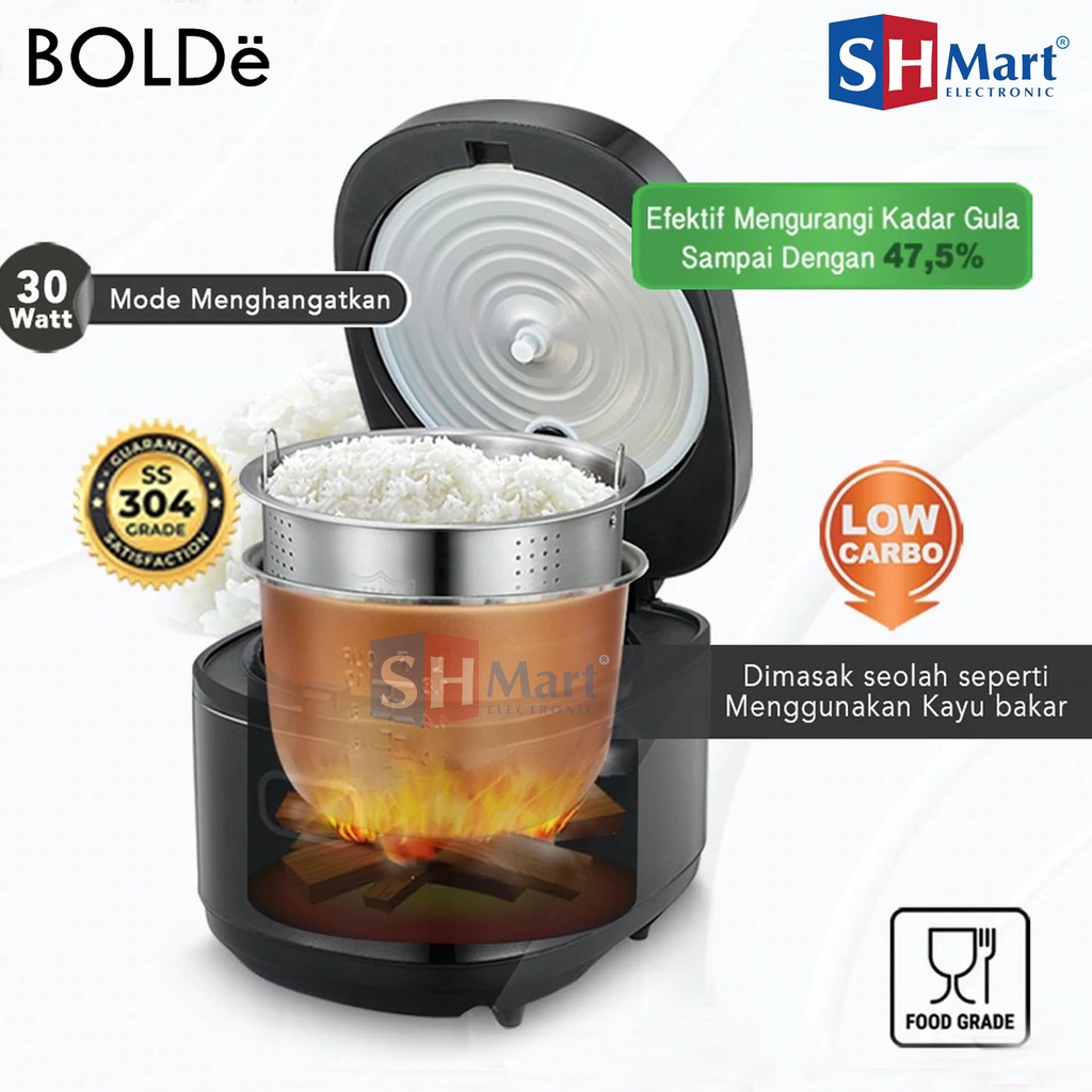 Jual BOLDE RICE COOKER SUPER COOK LESS SUGAR FIREWOOD KAPASITAS 2 LITER ...