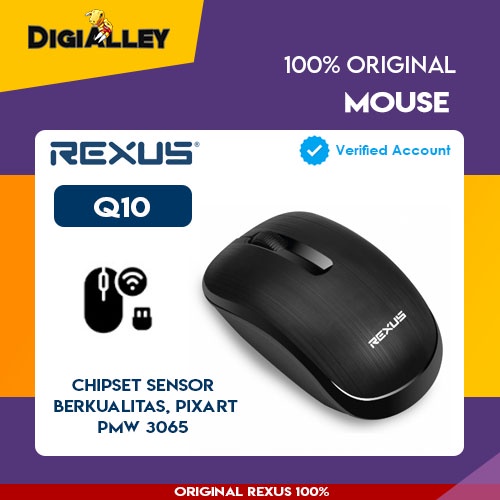 Jual Rexus Mouse Q10 Nano USB Silent Click Power Saving Wireless Mouse ...