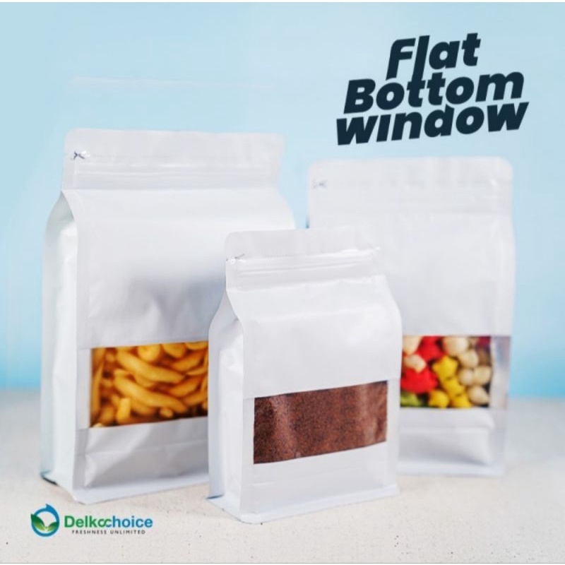 Jual Standing Pouch Window Flat Bottom White | Shopee Indonesia