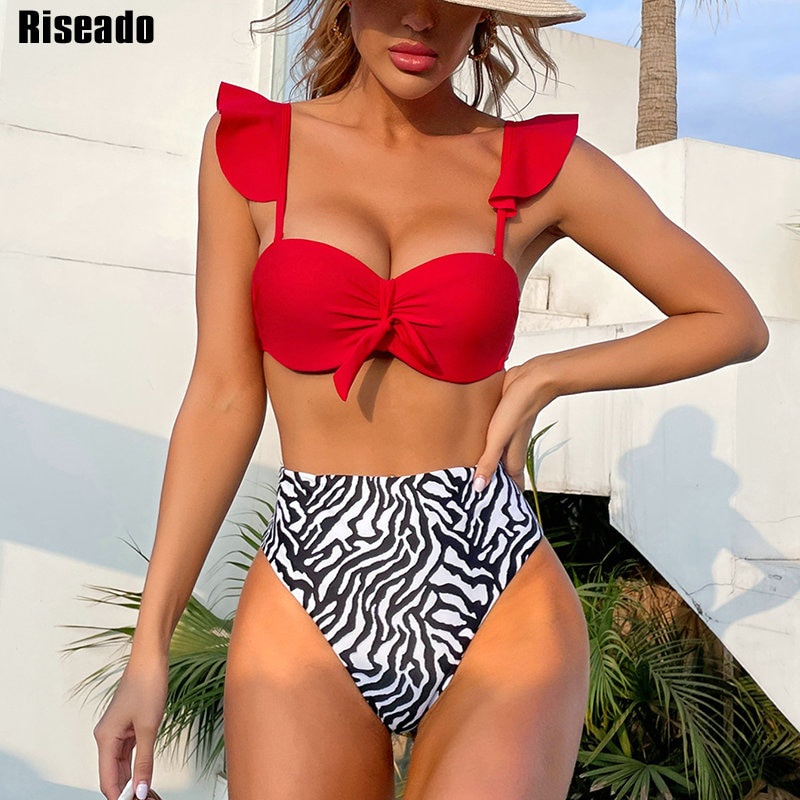 Jual Preorder Riseado Set Bikini Pinggang Tinggi Pakaian Renang Seksi Pakaian Renang Wanita Push 3356