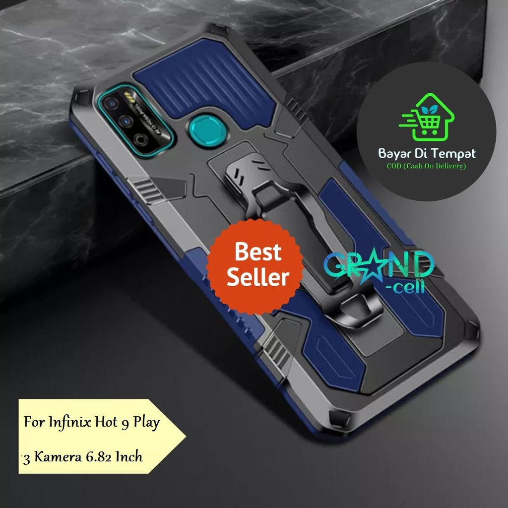 Jual Case Hp Infinix Hot 9 Play Premium Belt Clip Casing Standing Hardcase Shopee Indonesia