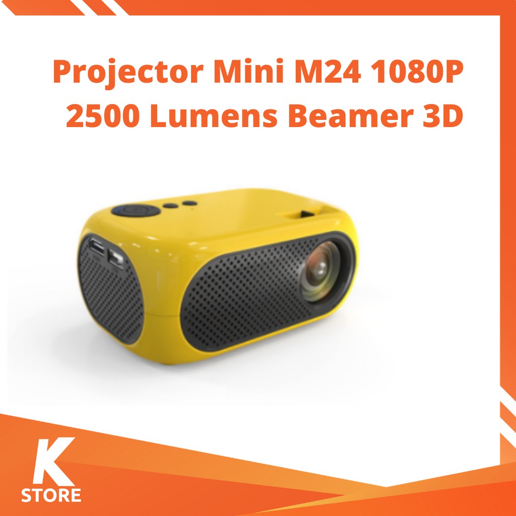 Jual Projector Mini M24 Portable 1080P 1200 Lumens Proyektor Beamer 3D ...