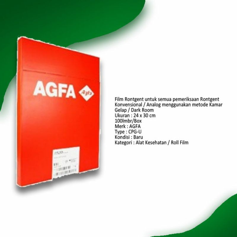 Jual Film Rontgen Konvensional / Analog AGFA CPG-U 24x30cm | Shopee ...