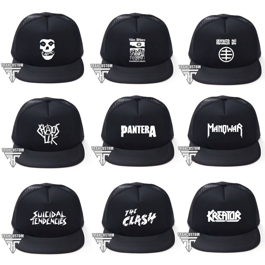 Jual snapback trucker band / topi snapback jaring band metal punk ...