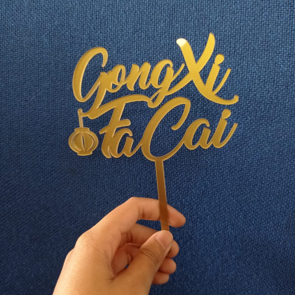 Jual ACRYLIC CAKE TOPPER GONG XI FA CAI CTGXF01 | Shopee Indonesia