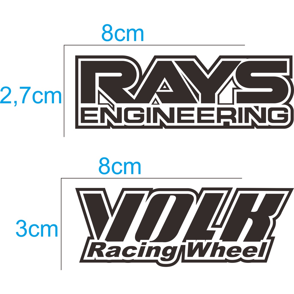 Jual CUTTING STICKER VELG VOLK RACING RAYS ENGINEERING 1 SET 10pcs ...