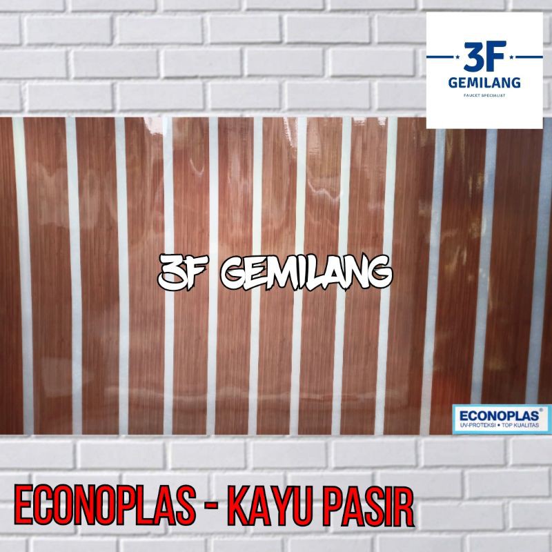 Jual Fiber Plastik Penutup Pagar ECONOPLAS - INNOPLAS Motif Kayu